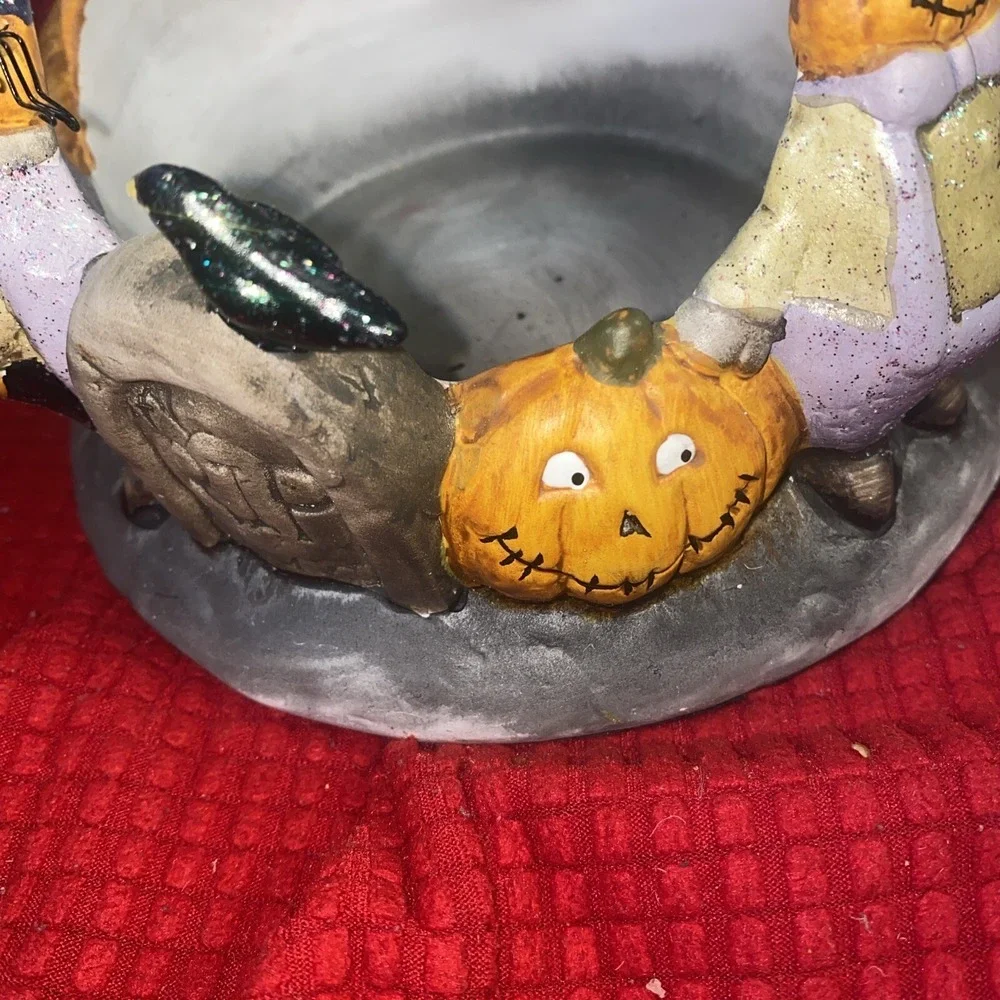 Yankee‎ Candle Halloween Comical Pumpkins Pillar Candle Ring Holder